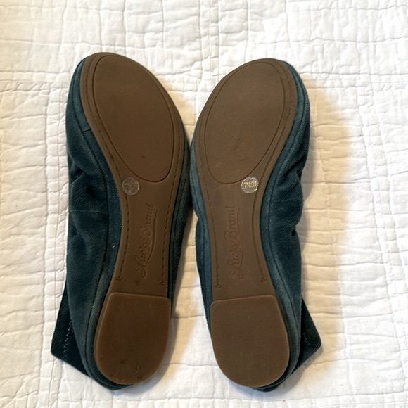 Lucky Brand slip on flats, size 7 - suede dark teal color - Picture 4 of 7